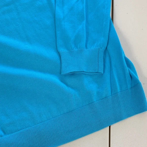 Lacoste V-Neck Sweater in Vibrant Turquoise - Picture 4 of 7